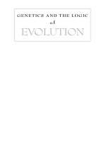 genetics and the logic of evolution - kenneth m. weiss