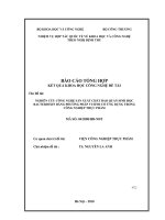 Nghiên cứu công nghệ sản xuất "chất bảo quản sinh học bacterioxin" bằng phương pháp vi sinh có ứng dụng trong công nghiệp thực phẩm