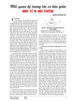 Mối quan hệ tương tác cơ bản giữa KINH TẾ & MÔI TRƯỜNG docx