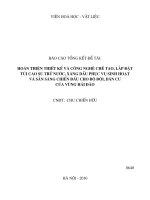 Hoàn thiện thiết kế và công nghệ chế tạo, lắp đặt túi cao su trữ nước, xăng dầu phục vụ sinh hoạt và sẵn sàng chiến đấu cho bộ đội, dân cư của vùng hải đảo