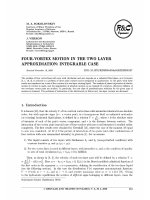 motion in the two layer approximation - integrable case