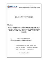 LUẬN VĂN QUẢN TRỊ KINH DOANH HOÀN THIỆN HOẠT ĐỘNG PHÂN PHỐI XE MÁY HONDA VIỆT NAM TẠI CÔNG TY TNHH THƯƠNG MẠI TƯỜNG NGUYÊN