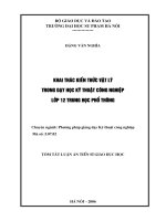 Khai thác kiến thức vật lý trong dạy học kỹ thuật công nghiệp lớp 12 trung học phổ thông