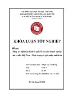 Năng lực hội nhập kinh tế quốc tế của các doanh nghiệp vừa và nhỏ Việt Nam - Thực trạng và giải pháp phát triển