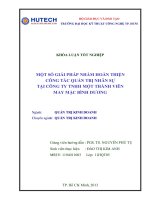 Một số giải pháp nhằm hoàn thiện công tác quản trị nhân sự tại Công Ty TNHH Một Thành Viên May Mặc Bình Dương