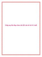 Giúp mẹ lên thực đơn chi tiết cho bé từ 0-1 tuổi pptx