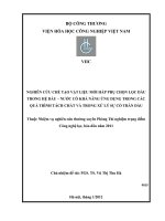 Nghiên cứu chế tạo vật liệu mới hấp phụ chọn lọc dầu trong hệ đầu nước có khả năng ứng dụng trong quá trình tách chất và trong xử lý sự cố tràn dầu