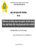 BÁO CÁO:Kiểm tra và khắc phục mã nguồn về khả năng truy cập thuận tiện ứng dụng web trên mobile