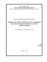 Nghiên cứu công nghệ sản xuất chế phẩm nấm sợi ứng dụng trong sản xuất rượu cao độ
