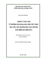 Quản lý dạy học ở trường dự bị đại học dân tộc theo yêu cầu tạo nguồn đào tạo cán bộ cho miền núi hiện nay