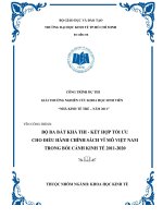 Bộ ba bất khả thi -  kết hợp tối ưu cho điều hành chính sách vĩ mô ở việt nam