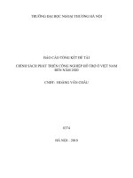 Chính sách phát triển công nghiệp hỗ trợ ở việt nam đến năm 2020