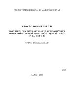 Hoàn thiện quy trình sản xuất và sử dụng hỗn hợp muối khoáng KL-01 để phòng chống bệnh sát nhau và bại liệt ở bò