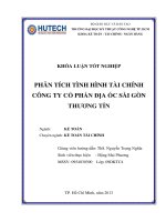 LUẬN VĂN TÀI CHÍNH PHÂN TÍCH TÌNH HÌNH TÀI CHÍNH CÔNG TY CỔ PHẦN ĐỊA ỐC SÀI GÒN THƯƠNG TÍN
