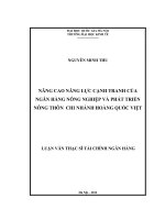 nâng cao năng lực cạnh tranh của ngân hàng nông nghiệp và phát triển nông thôn - chi nhánh hoàng quốc việt