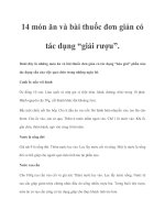 14 món ăn và bài thuốc đơn giản có tác dụng “giải rượu”. pdf