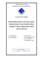 hoạch định chiến lược hoạt động kinh doanh của ngân hàng nông nghiệp và phát triển nông thôn huyện trà ôn tỉnh vĩnh long