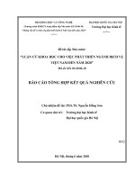 Luận cứ khoa học cho việc phát triển ngành dịch vụ việt nam đến năm 2020