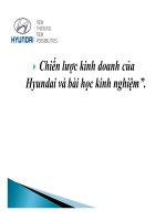 chiến lược kinh doanh của hyundai và bài học kinh nghiệm