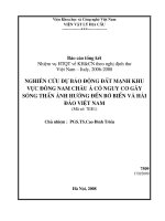 Nghiên cứu dự báo động đất mạnh khu vực đông nam á có nguy cơ gây sóng thần ảnh hưởng đến bờ biển và hải đảo việt nam