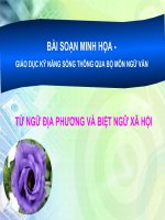 BÀI SOẠN MINH HỌA GIÁO DỤC KỸ NĂNG SỐNG THÔNG QUA BỘ MÔN NGỮ VĂN
