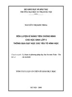 Rèn luyện kỹ năng tiền chứng minh cho học sinh lớp 5 thông qua dạy học các yếu tố hình học