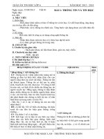 Giáo án tin 6 kì I chuẩn 2014