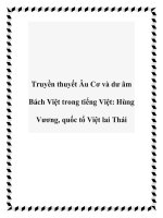 Truyền thuyết Âu Cơ và dư âm Bách Việt trong tiếng Việt: Hùng Vương, quốc tổ Việt lai Thái docx