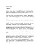 LUÂN VĂN THẠC SĨ KHOA HỌC GIÁO DỤC                                                      SỬ DỤNG BÀI TẬP ĐÓNG VAI TRONG VIỆC PHÁT TRIỂN KỸ NĂNG NÓI CHO SINH VIỆT NAM CUỐI KHOA DU LỊCH TRƯỜNG ĐẠI HỌC KHOA HỌC XÃ HỘI VÀ NHÂN VĂN , ĐAIỤ HỌC QUÔC GIA HÀ NỘI L