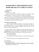 SO SÁNH CTY TNHH 2 Thành Viên trở lên & công ty cổ phần