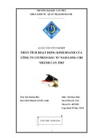 phân tích hoạt động kinh doanh của công ty cổ phần đầu tư nam long chi nhánh cần thơ