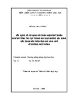 Xây dựng và sử dụng bài toán nhận thức nhằm phát huy tính tích cực trong dạy học những nội dung liên quan đến phản ứng oxi hoá - khử ở trường phổ thông
