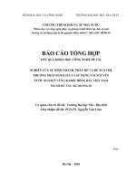 Nghiên cứu đánh giá tác động của các công trình trên dòng chính và giải pháp quản lý, sử dụng hiệu quả tài nguyên nước mặt lưu vực sông hương