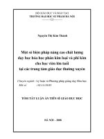 Một số biện pháp nâng cao chất lượng dạy học hoá học phần kim loại và phi kim cho học viên lớn tuổi tại các trung tâm giáo dục thường xuyên