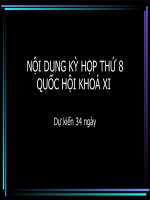 NỘI DUNG KỲ HỌP THỨ 8 QUỐC HỘI KHOÁ XI doc