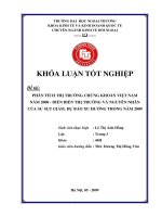 Phân tích thị trường chứng khoán Việt Nam năm 2008 - diễn biến thị trường và nguyên nhân của sự sụt giảm. Dự báo xu hướng trong năm 2009