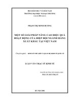 Một số giải pháp nâng cao hiệu quả hoạt động của hiệp hội ngành hàng xuất khẩu tại Việt Nam