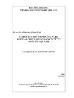 Nghiên cứu quy trình công nghệ sản xuất chất làm tan băng tuyết từ nước ớt việt nam