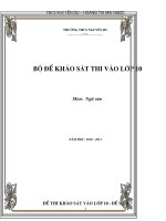 Bộ đề thi vào 10 môn ngữ văn