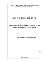 khảo nghiệm sản xuất dòng thuốc lá bs2 kháng bệnh virus khảm lá tmv