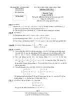 Đề thi HSG lớp 12 tỉnh Thanh hóa năm 2011 môn Toán ppt