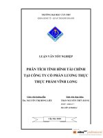 phân tích tình hình tài chính tại công ty cổ phần lương thực thực phẩm vĩnh long