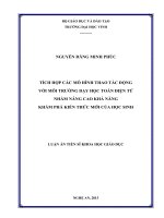 Tích hợp các mô hình thao tác động với môi trường dạy học toán điện tử nhằm nâng cao khả năng khám phá kiến thức mới của học sinh