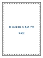 10 cách bảo vệ bạn trên mạng potx
