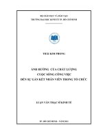 Ảnh hưởng của chất lượng cuộc sống công việc đến sự gắn kết nhân viên trong tổ chức