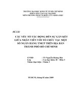 các yếu tố tác động đến sự gắn kết giữa nhân viên với tổ chức tại một số ngân hàng tmcp trên địa bàn thành phố hồ chí minh