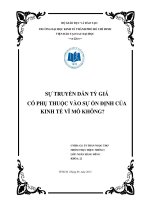 tiểu luận sự truyền dẫn tỷ giá có phụ thuộc vào sự ổn định của kinh tế vĩ mô không