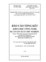 Hoàn thiện công nghệ và hệ thống thiết bị sản xuất sirô fructoza 42 %  để sử dụng trong công nghiệp thực phẩm