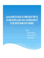 Quan điểm tài khoá và chính sách tiền tệ có ảnh hưởng đến tăng trưởng kinh tế ở các nước Nam Á hay không