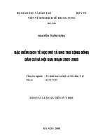 Đặc điểm dịch tể học mô tả ung thư cộng đồng dân cư Hà Nội giai đoạn 2001-2005